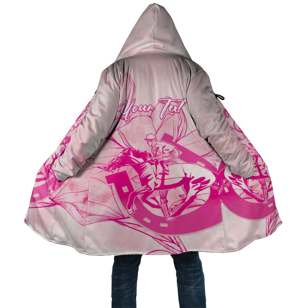 Personalized Louisiana Horse Racing Derby Cloak Magnolia Blossom Horseshoe Pastel Pink