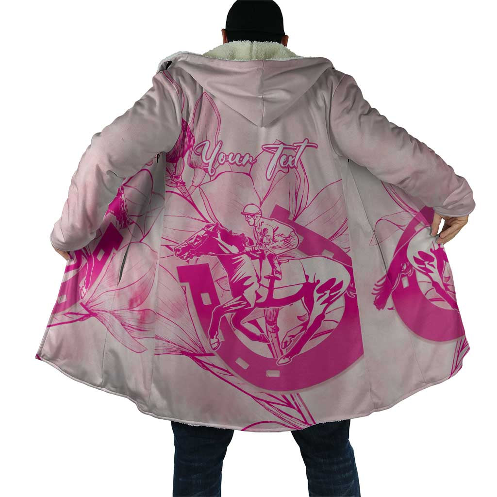 Personalized Louisiana Horse Racing Derby Cloak Magnolia Blossom Horseshoe Pastel Pink