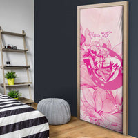 Personalized Louisiana Horse Racing Derby Door Cover Magnolia Blossom Horseshoe Pastel Pink