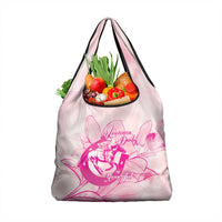 Personalized Louisiana Horse Racing Derby Grocery Bag Magnolia Blossom Horseshoe Pastel Pink