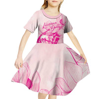 Personalized Louisiana Horse Racing Derby Kid Short Sleeve Dress Magnolia Blossom Horseshoe Pastel Pink