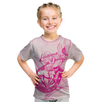 Personalized Louisiana Horse Racing Derby Kid T Shirt Magnolia Blossom Horseshoe Pastel Pink