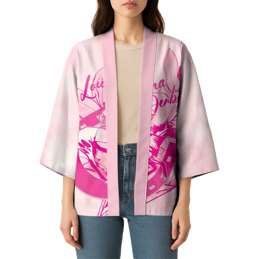Personalized Louisiana Horse Racing Derby Kimono Magnolia Blossom Horseshoe Pastel Pink