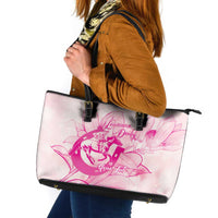 Personalized Louisiana Horse Racing Derby Leather Tote Bag Magnolia Blossom Horseshoe Pastel Pink