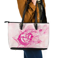Personalized Louisiana Horse Racing Derby Leather Tote Bag Magnolia Blossom Horseshoe Pastel Pink