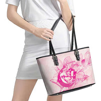 Personalized Louisiana Horse Racing Derby Leather Tote Bag Magnolia Blossom Horseshoe Pastel Pink