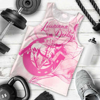 Personalized Louisiana Horse Racing Derby Men Tank Top Magnolia Blossom Horseshoe Pastel Pink