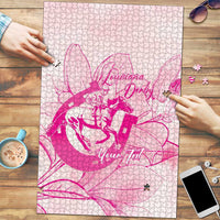 Personalized Louisiana Horse Racing Derby Puzzle Magnolia Blossom Horseshoe Pastel Pink