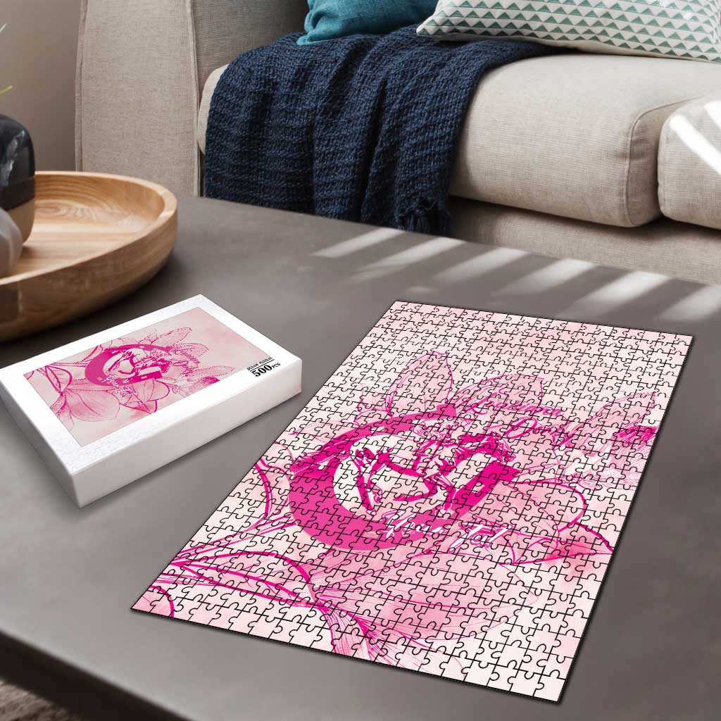 Personalized Louisiana Horse Racing Derby Puzzle Magnolia Blossom Horseshoe Pastel Pink