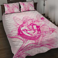 Personalized Louisiana Horse Racing Derby Quilt Bed Set Magnolia Blossom Horseshoe Pastel Pink