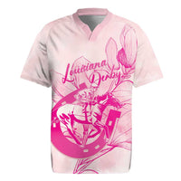 Personalized Louisiana Horse Racing Derby Rugby Jersey Magnolia Blossom Horseshoe Pastel Pink