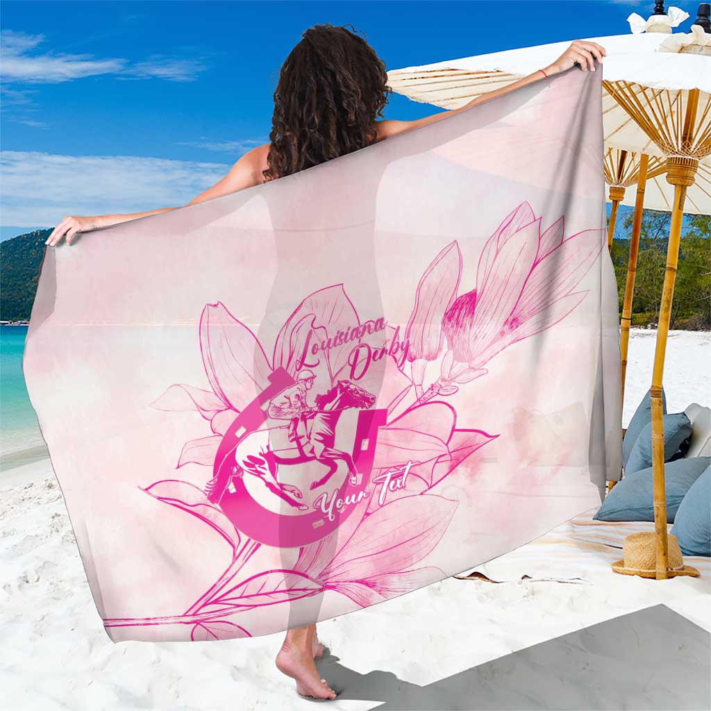 Personalized Louisiana Horse Racing Derby Sarong Magnolia Blossom Horseshoe Pastel Pink