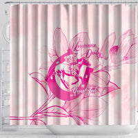 Personalized Louisiana Horse Racing Derby Shower Curtain Magnolia Blossom Horseshoe Pastel Pink