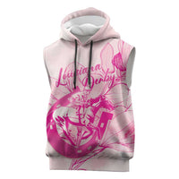 Personalized Louisiana Horse Racing Derby Sleeveless Hoodie Magnolia Blossom Horseshoe Pastel Pink