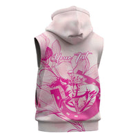 Personalized Louisiana Horse Racing Derby Sleeveless Hoodie Magnolia Blossom Horseshoe Pastel Pink
