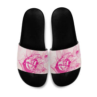 Personalized Louisiana Horse Racing Derby Slide Sandals Magnolia Blossom Horseshoe Pastel Pink