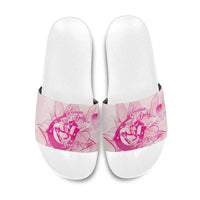 Personalized Louisiana Horse Racing Derby Slide Sandals Magnolia Blossom Horseshoe Pastel Pink