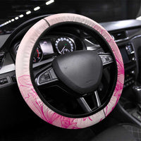 Louisiana Horse Racing Derby Steering Wheel Cover Magnolia Blossom Horseshoe Pastel Pink