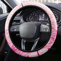 Louisiana Horse Racing Derby Steering Wheel Cover Magnolia Blossom Horseshoe Pastel Pink