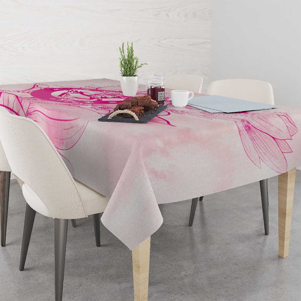 Personalized Louisiana Horse Racing Derby Tablecloth Magnolia Blossom Horseshoe Pastel Pink