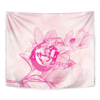 Personalized Louisiana Horse Racing Derby Tapestry Magnolia Blossom Horseshoe Pastel Pink