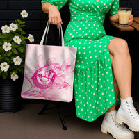 Personalized Louisiana Horse Racing Derby Tote Bag Magnolia Blossom Horseshoe Pastel Pink