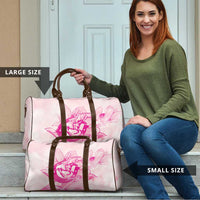 Personalized Louisiana Horse Racing Derby Travel Bag Magnolia Blossom Horseshoe Pastel Pink