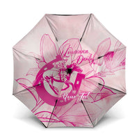 Personalized Louisiana Horse Racing Derby Umbrella Magnolia Blossom Horseshoe Pastel Pink