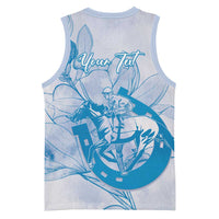 Personalized Louisiana Horse Racing Derby Basketball Jersey Magnolia Blossom Horseshoe Pastel Blue