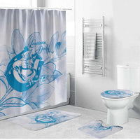 Personalized Louisiana Horse Racing Derby Bathroom Set Magnolia Blossom Horseshoe Pastel Blue