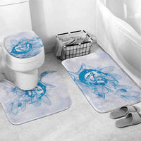 Personalized Louisiana Horse Racing Derby Bathroom Set Magnolia Blossom Horseshoe Pastel Blue