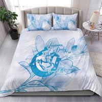 Personalized Louisiana Horse Racing Derby Bedding Set Magnolia Blossom Horseshoe Pastel Blue