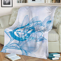 Personalized Louisiana Horse Racing Derby Blanket Magnolia Blossom Horseshoe Pastel Blue