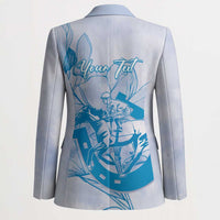 Personalized Louisiana Horse Racing Derby Blazer Magnolia Blossom Horseshoe Pastel Blue