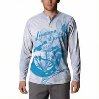 Personalized Louisiana Horse Racing Derby Button Sweatshirt Magnolia Blossom Horseshoe Pastel Blue