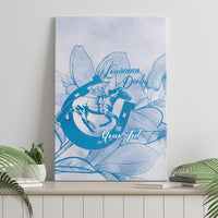 Personalized Louisiana Horse Racing Derby Canvas Wall Art Magnolia Blossom Horseshoe Pastel Blue