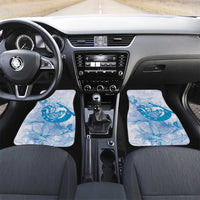 Personalized Louisiana Horse Racing Derby Car Mats Magnolia Blossom Horseshoe Pastel Blue