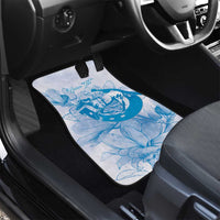 Personalized Louisiana Horse Racing Derby Car Mats Magnolia Blossom Horseshoe Pastel Blue