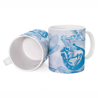 Personalized Louisiana Horse Racing Derby Ceramic Mug Magnolia Blossom Horseshoe Pastel Blue