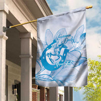 Personalized Louisiana Horse Racing Derby Garden Flag Magnolia Blossom Horseshoe Pastel Blue