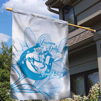Personalized Louisiana Horse Racing Derby Garden Flag Magnolia Blossom Horseshoe Pastel Blue
