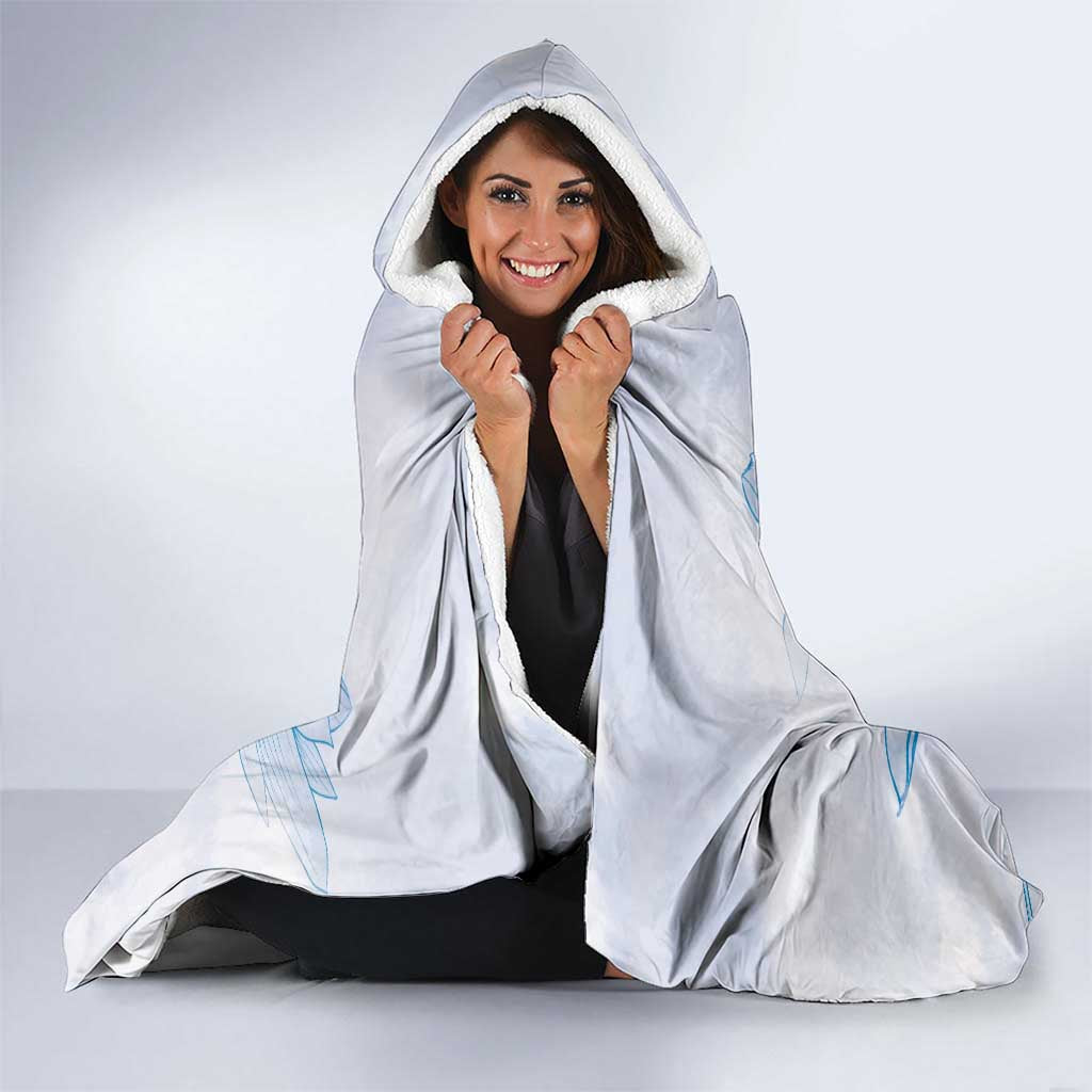 Personalized Louisiana Horse Racing Derby Hooded Blanket Magnolia Blossom Horseshoe Pastel Blue