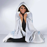 Personalized Louisiana Horse Racing Derby Hooded Blanket Magnolia Blossom Horseshoe Pastel Blue