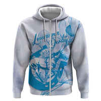 Personalized Louisiana Horse Racing Derby Hoodie Magnolia Blossom Horseshoe Pastel Blue