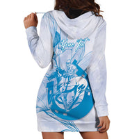 Personalized Louisiana Horse Racing Derby Hoodie Dress Magnolia Blossom Horseshoe Pastel Blue