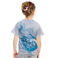 Personalized Louisiana Horse Racing Derby Kid T Shirt Magnolia Blossom Horseshoe Pastel Blue
