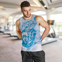 Personalized Louisiana Horse Racing Derby Men Tank Top Magnolia Blossom Horseshoe Pastel Blue