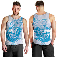 Personalized Louisiana Horse Racing Derby Men Tank Top Magnolia Blossom Horseshoe Pastel Blue