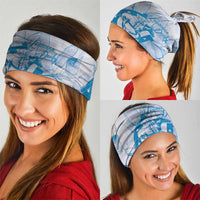 Personalized Louisiana Horse Racing Derby Neck Gaiter Magnolia Blossom Horseshoe Pastel Blue
