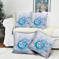 Personalized Louisiana Horse Racing Derby Pillow Cover Magnolia Blossom Horseshoe Pastel Blue
